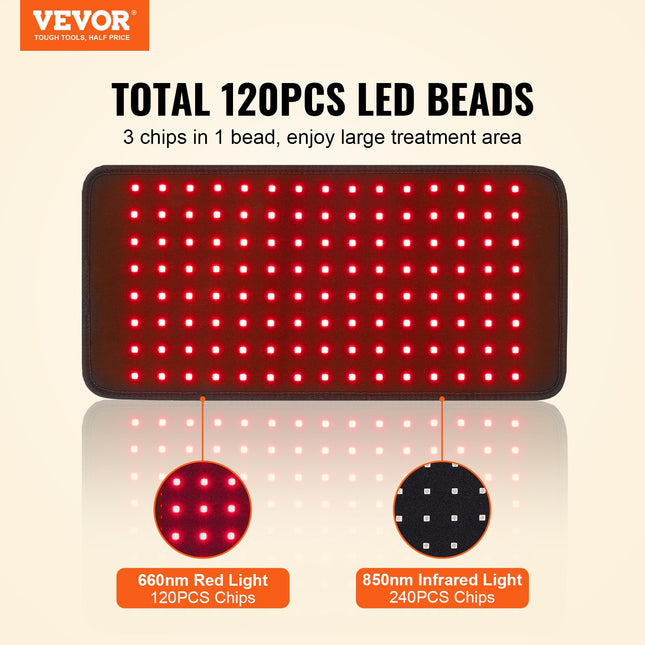 Raudonos šviesos terapijos kilimėlis VEVOR BRL-1120, 120 LED diodų
