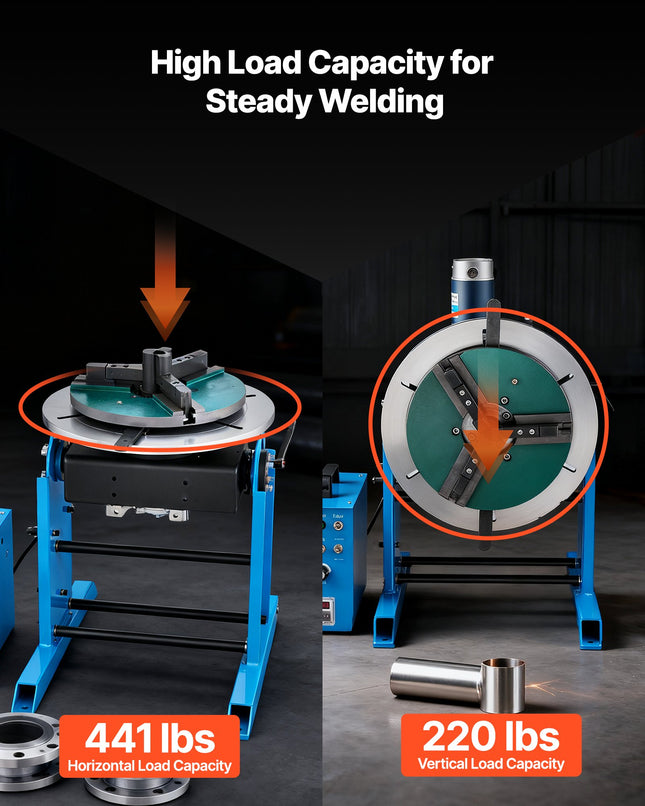 Rotacinis suvirinimo pozicionierius VEVOR CNC-100, 200 kg keliamoji galia