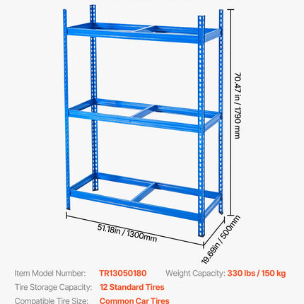 Padangų stelažas VEVOR TR13050180, 150 kg keliamoji galia