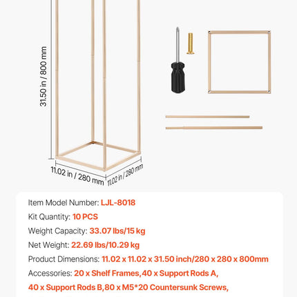 Vestuvinis gėlių stovas VEVOR LJL-8018, 80 cm aukščio
