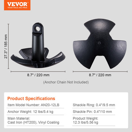 Upės inkaras VEVOR AN20-12LB, 5,4 kg