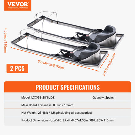 Betono lyginimo padai VEVOR 28"x8", nerūdijantis plienas