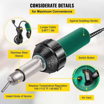 Stogo dangos suvirinimo aparatas VEVOR VV-PWG-A06-02, 1600W