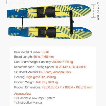 Vandens slidės VEVOR SS46, 116,8 cm