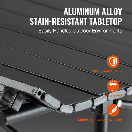 Sulankstomas kempingo stalas VEVOR AP-SS-002, 115 cm ilgio