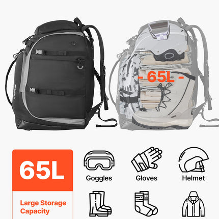Slidinėjimo batų kuprinė VEVOR ZL-YDB-0115, 65 l