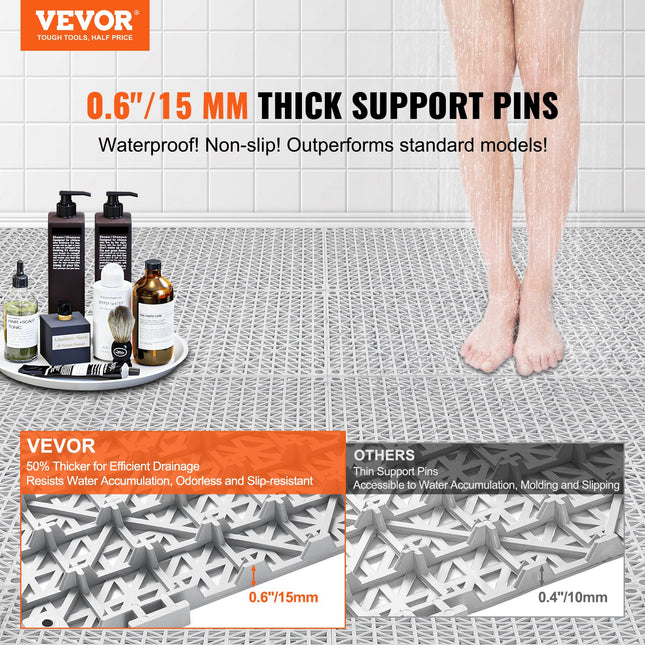 Modulinės drenažo plytelės VEVOR 30*30*1.5cm-G, 55 vnt. rinkinys