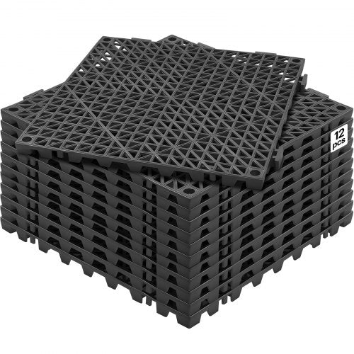 Sujungiami drenažiniai kilimėliai VEVOR 30*30*1.5cm-B, 12 vnt. rinkinys