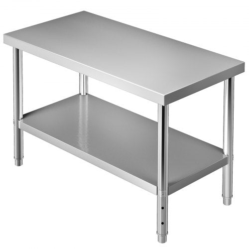 Nerūdijančio plieno paruošimo stalas VEVOR VV-SSWT-WJL-4824, 122 x 61 cm