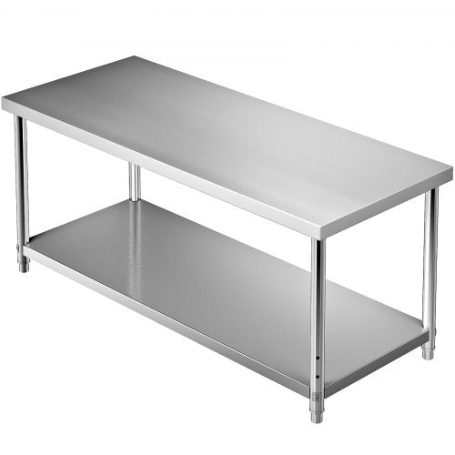 Nerūdijančio plieno paruošimo stalas VEVOR VV-SSWT-WJL-7230, 183 x 76 cm