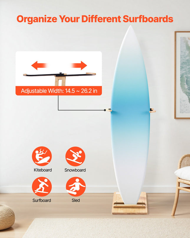 Vertikalus banglenčių stovas VEVOR SSSVS-01, reguliuojamas plotis