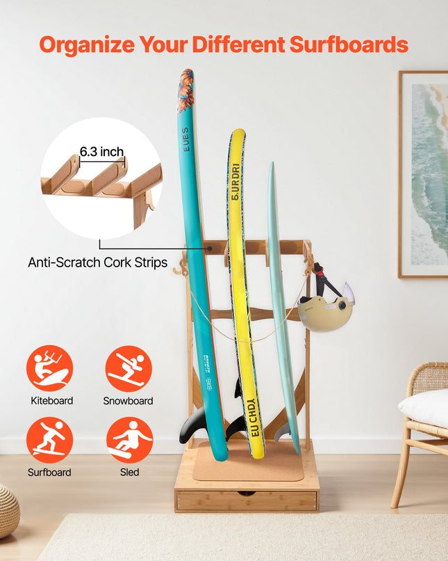 Vertikalus banglenčių stovas VEVOR SSSVS-02, 3 aukštų