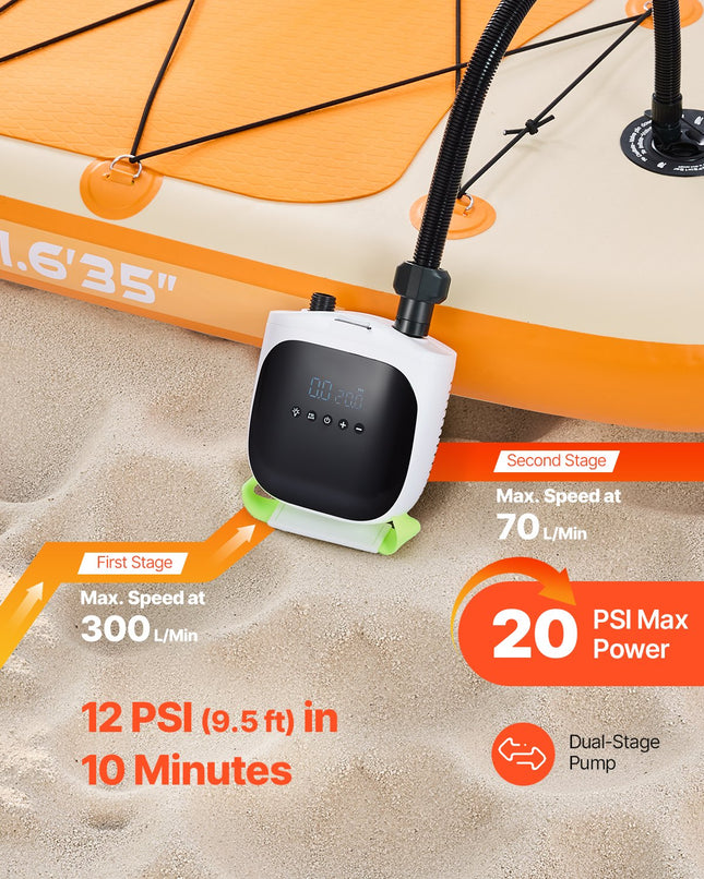 Elektrinė irklenčių pompa VEVOR HT-737PRO, 20 PSI