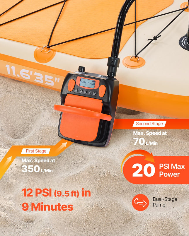 Akumuliatorinė irklentės pompa VEVOR HT-790D, 20 PSI