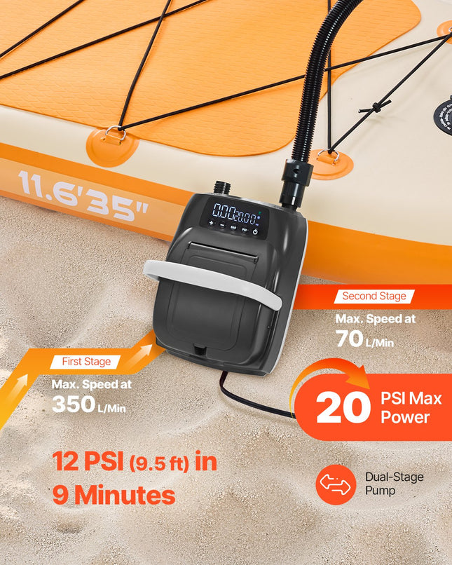 Elektrinė SUP lentos pompa VEVOR HT-735, 20 PSI