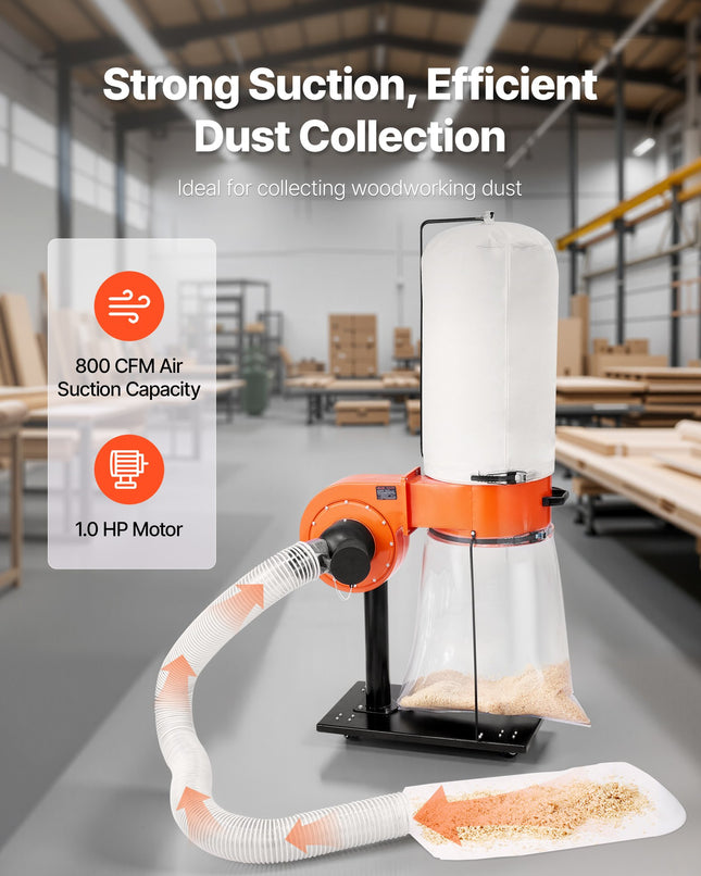 Dulkių siurblys-nutraukėjas VEVOR DC100, 800 CFM