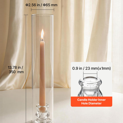 Cilindrinių žvakidžių rinkinys VEVOR LJL-8017, 24 vnt., 65x350 mm