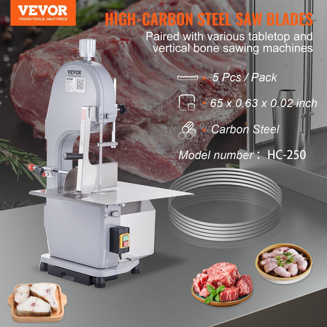 Juostinis pjūklas mėsai ir kaulams VEVOR S-1650, 1650 mm