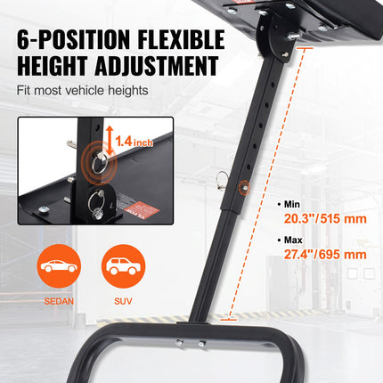 Automobilinis gultas darbui po prietaisų skydeliu VEVOR XF8163, 149,7 kg keliamoji galia