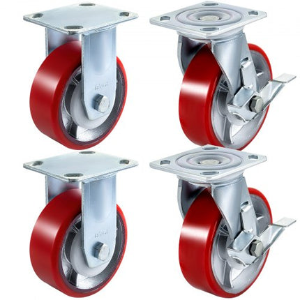 Pramoniniai ratukai VEVOR 15x5 cm, 4 vnt. komplektas, 453 kg keliamoji galia