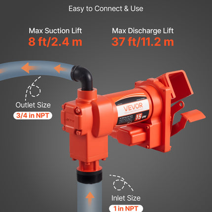 Kuro perpylimo siurblys VEVOR KEX-16AC-D01, 57 l/min