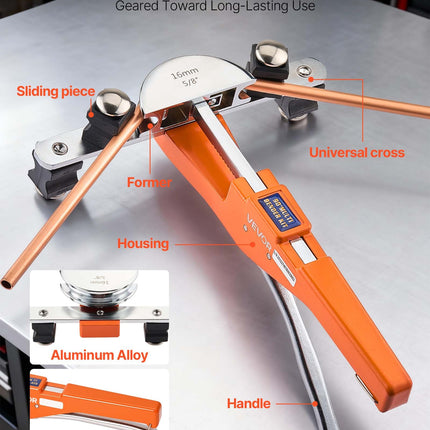 Vamzdžių lenkimo įrankių rinkinys VEVOR CT-S999F, 6–22 mm