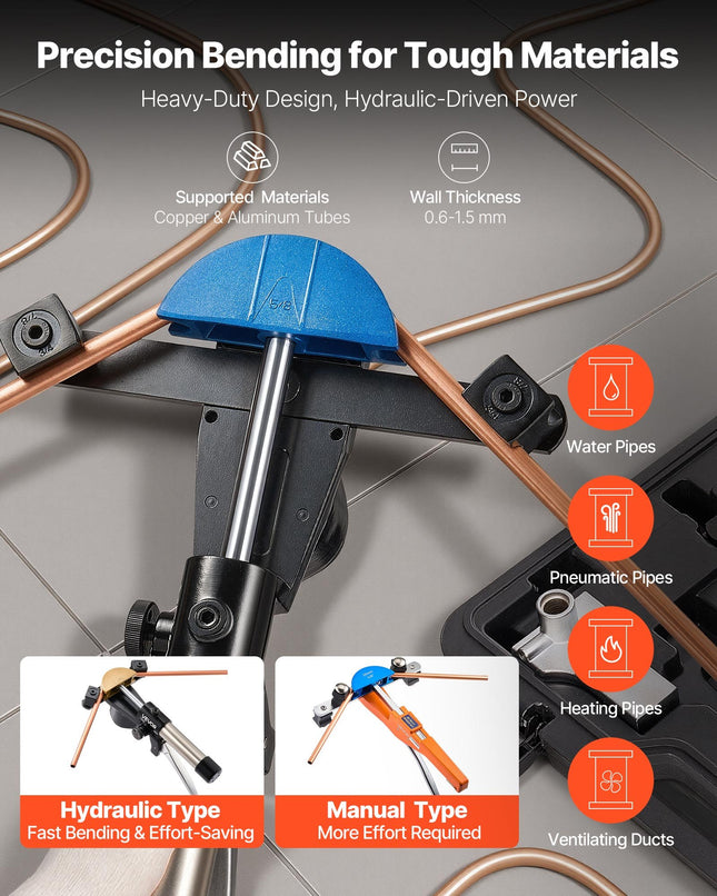 Hidraulinis vamzdžių lenkimo įrankių rinkinys VEVOR HHW-22B, 6–22 mm