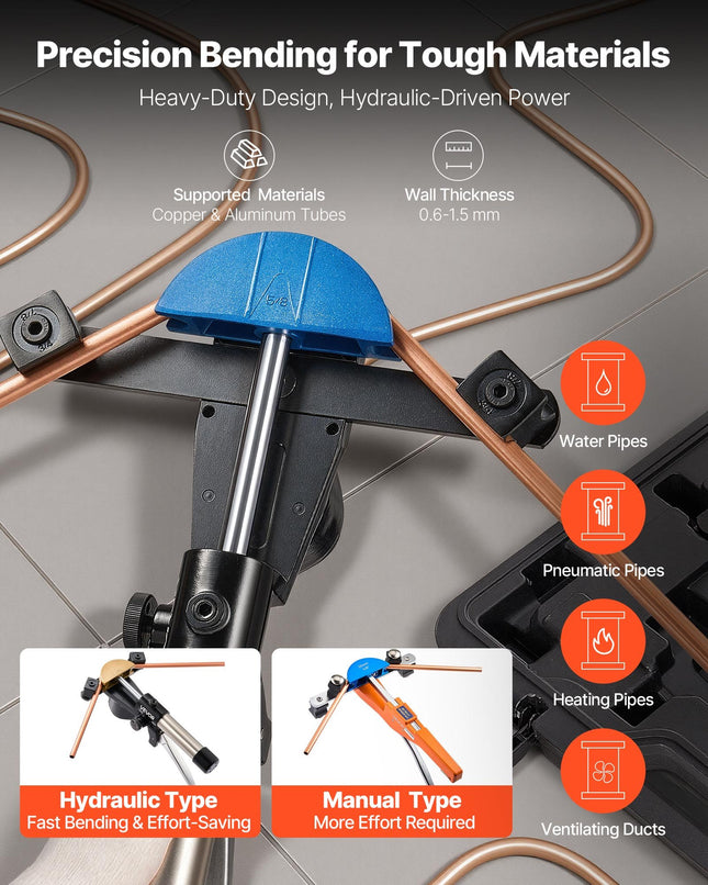 Hidraulinis vamzdžių lenkimo prietaisas VEVOR HHW-22B, 6–22 mm
