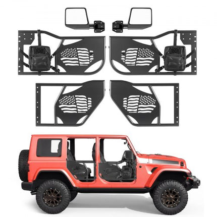 Vamzdinės durelės visureigiams VEVOR Jeep Wrangler JK Unlimited (2007-2018), 4 durų komplektas