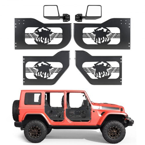 Vamzdinės durys visureigiams VEVOR Jeep Wrangler JL / Gladiator JT, 4 durų komplektas