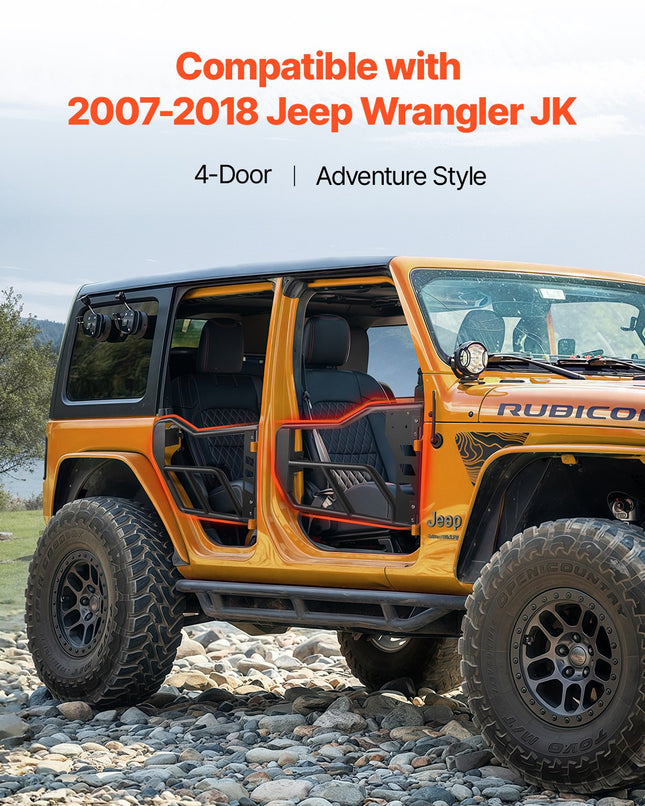 Vamzdinės durelės VEVOR Jeep Wrangler JK, 4 durų komplektas