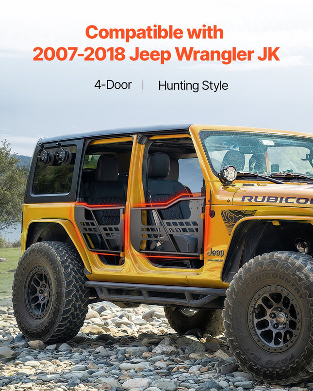 Vamzdinės durys VEVOR Jeep Wrangler JK (2007-2018), 4 durų komplektas