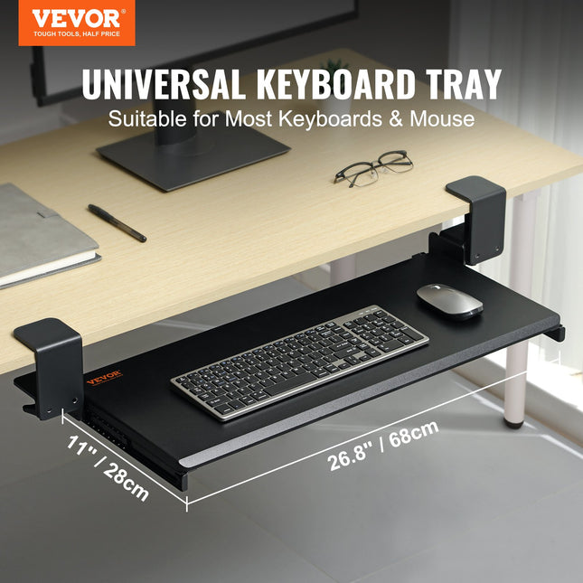 Pritvirtinamas klaviatūros dėklas VEVOR VM-KB19, 68 cm ilgio