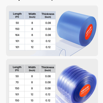 PVC juostinė užuolaida VEVOR MS-0005, 45,7 m ilgis