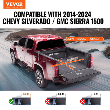 Susukamas pikapo kėbulo uždangalas VEVOR SRGM1466, skirtas Chevy Silverado / GMC Sierra 1500 (2014-2024)