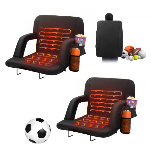 Šildomos stadiono kėdės VEVOR BL-A0134H, 2 vnt. komplektas