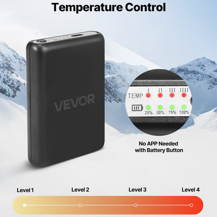 Šildomos kojinės VEVOR KEC-5000, 5000 mAh baterija