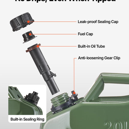 Metalinė kuro kanistrė VEVOR Yoilp3001, 20 L