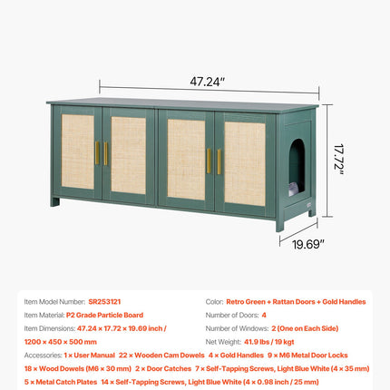 Kačių tualeto spintelė VEVOR SR253121, 120 cm