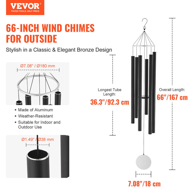 Lauko vėjo varpeliai VEVOR M22092, 1677 mm