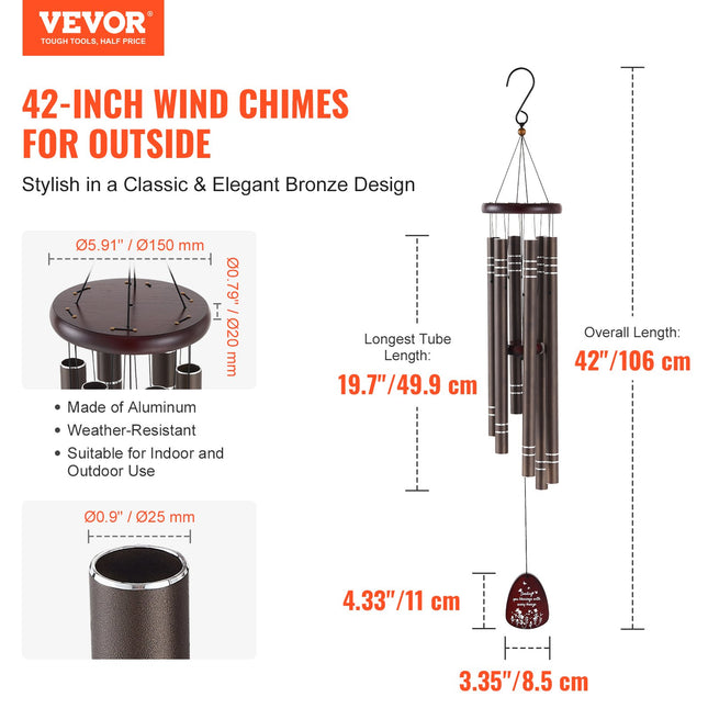 Lauko vėjo varpeliai VEVOR W22079, 1067 mm