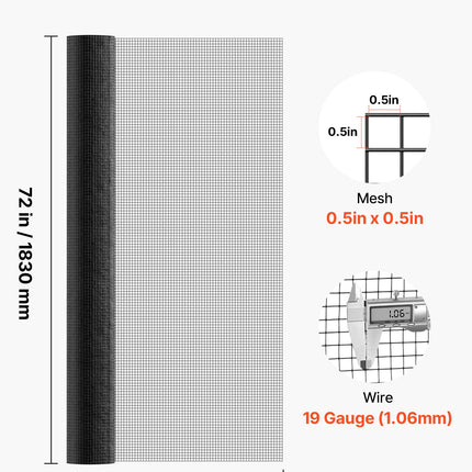 Metalinis tinklas VEVOR WGFS25007, 183 cm x 15,2 m