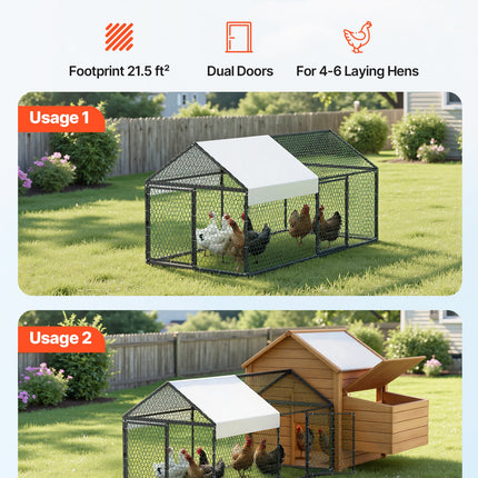 Metalinis vištidės aptvaras VEVOR CRCFG0102, 1 x 2 x 1 m