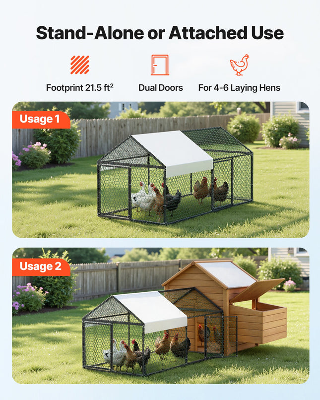 Metalinis vištidės aptvaras VEVOR CRCFG0102, 1 x 2 x 1 m