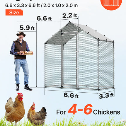 Metalinis vištidės aptvaras VEVOR CRC0201, 2 x 1 x 2 m