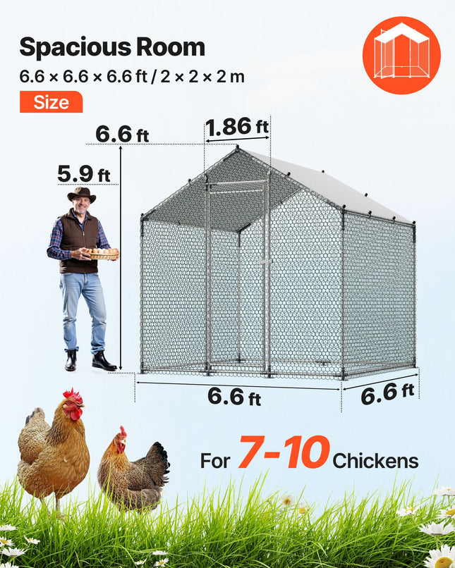 Metalinis vištidės aptvaras VEVOR JD222, 2x2x2 m