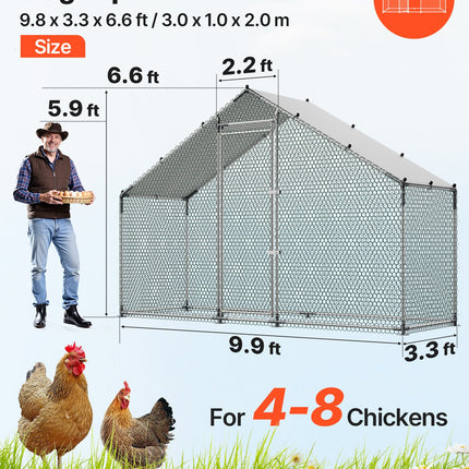 Metalinis vištidės aptvaras VEVOR CRC0301, 3 x 1 x 2 m