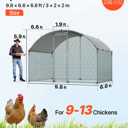Metalinis vištidės aptvaras VEVOR YD322, 3x2x2 m