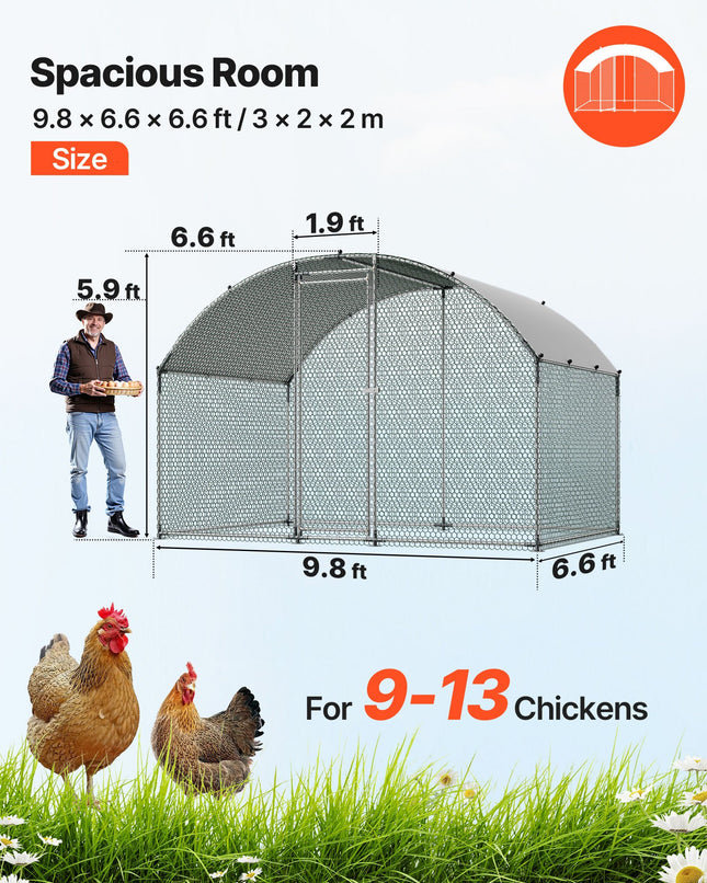 Metalinis vištidės aptvaras VEVOR YD322, 3x2x2 m