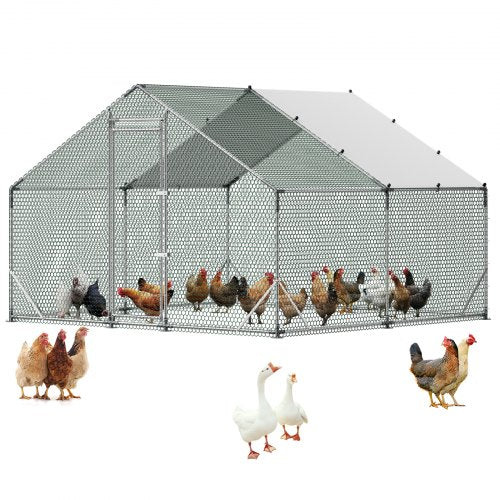 Metalinis vištidės aptvaras VEVOR CRC0303, 3 x 3 x 2 m